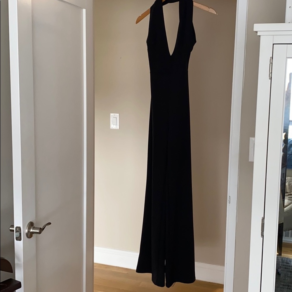 Lulus sexy black bell bottom catsuit